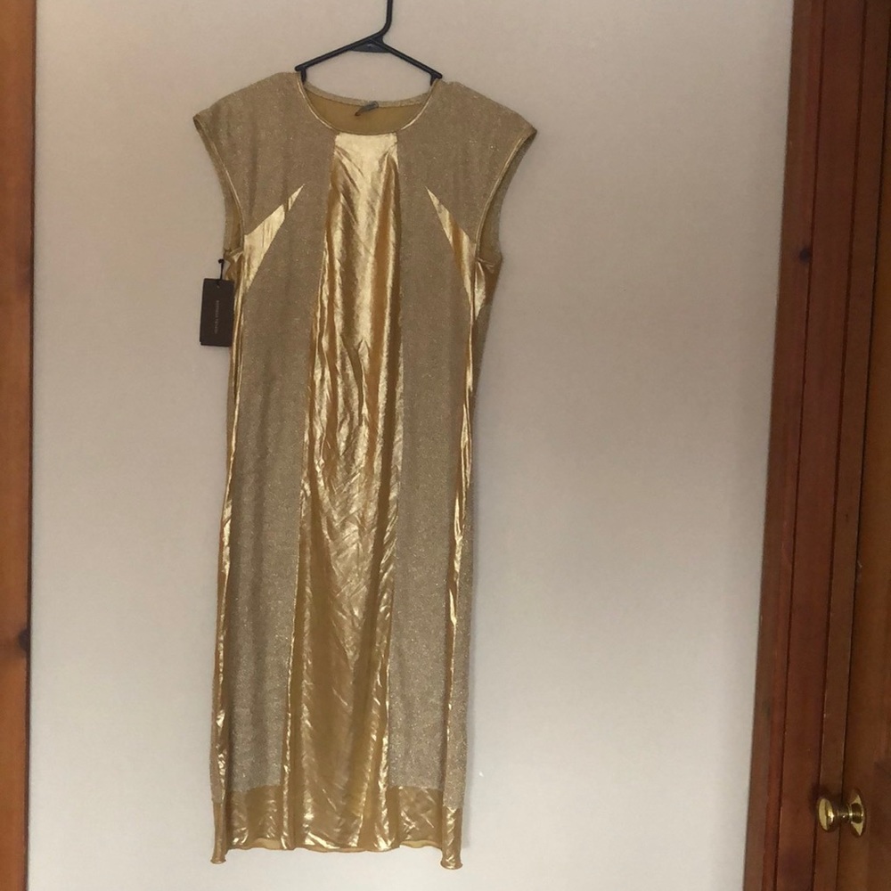 Bottega Veneta gold dress